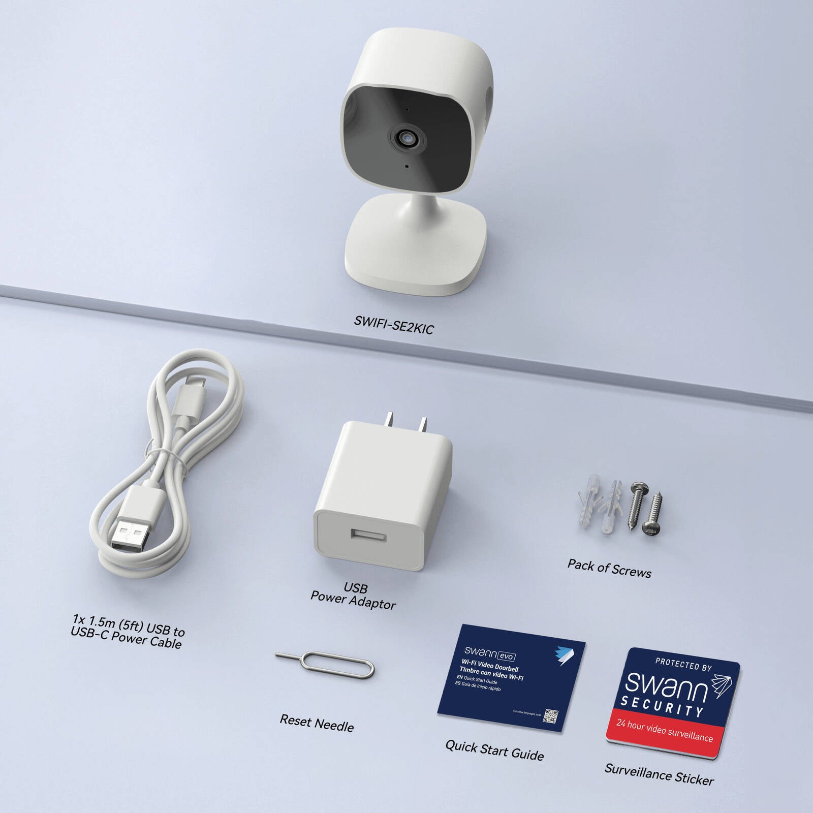 Swann EVO 2K Indoor Wi-Fi Security Camera Night Vision Two-Way Audio SWIFI-SE2KIC-AU