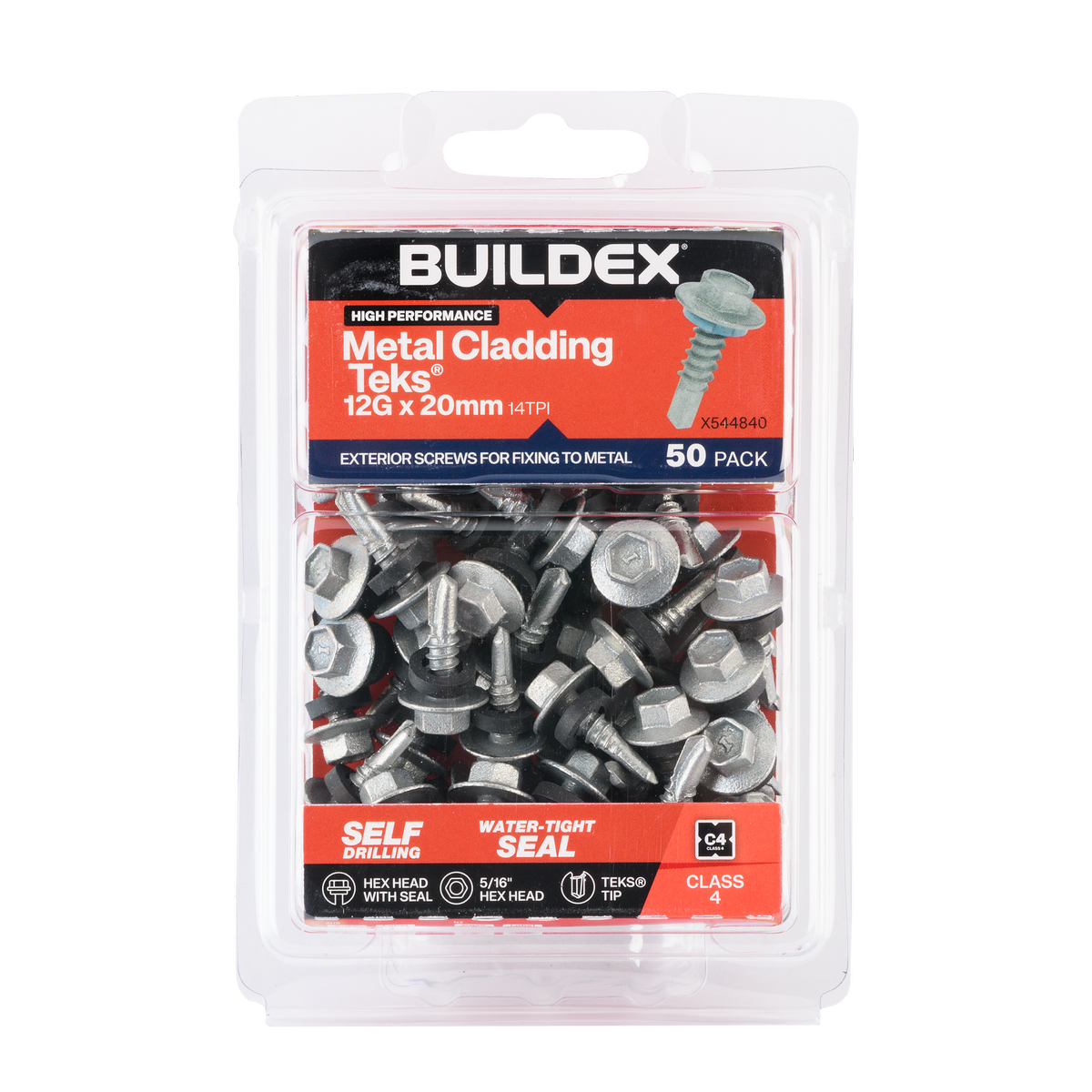 Buildex 12g x 20mm Cladding Fencing Teks Screws - 50 Pack - Self-Drilling - Corrosion-Resistant - SuperSaverAU - view 1