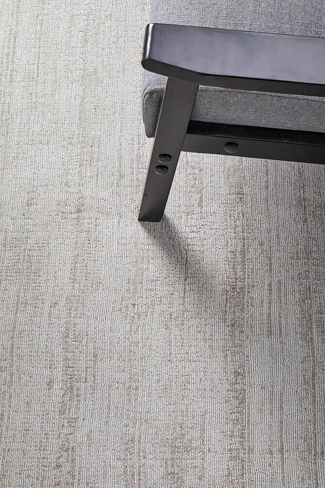 Rug Culture Bliss Large Hand Loomed Viscose Rug 280x190cm - Silver - Cotton Backing - BLSSILV280X190