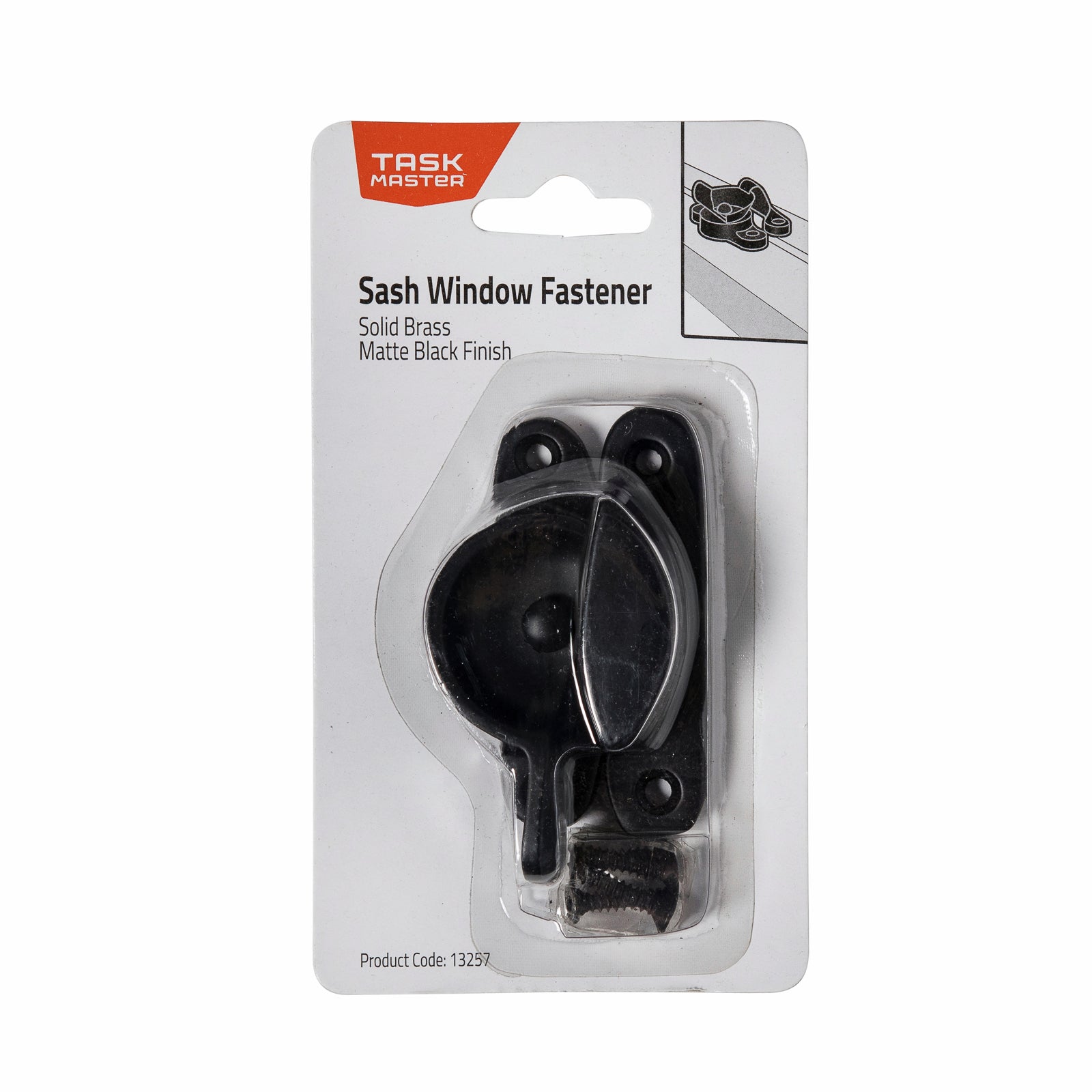 Taskmaster 80mm Solid Brass Matte Black Sash Fastener