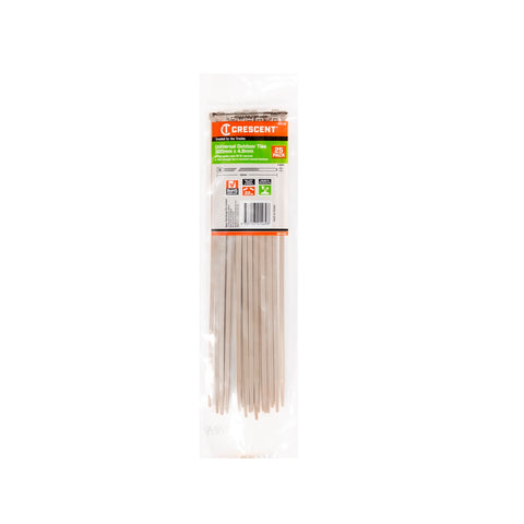 Crescent 300 x 4.8mm Beige Nylon Outdoor Universal Cable Ties 25 Pack Releasable