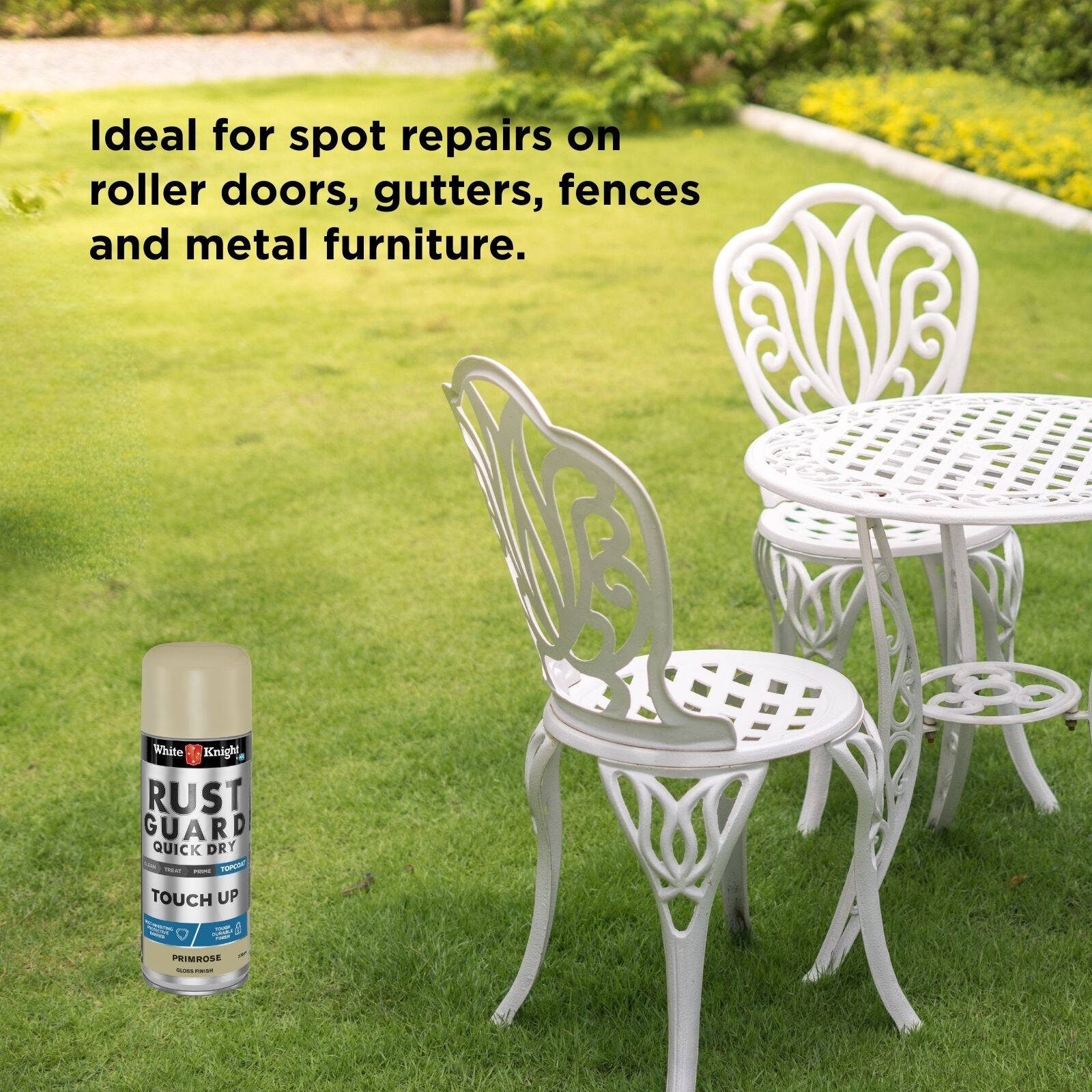White Knight Rust Guard Touch Up Spray Paint 300g Primrose Gloss