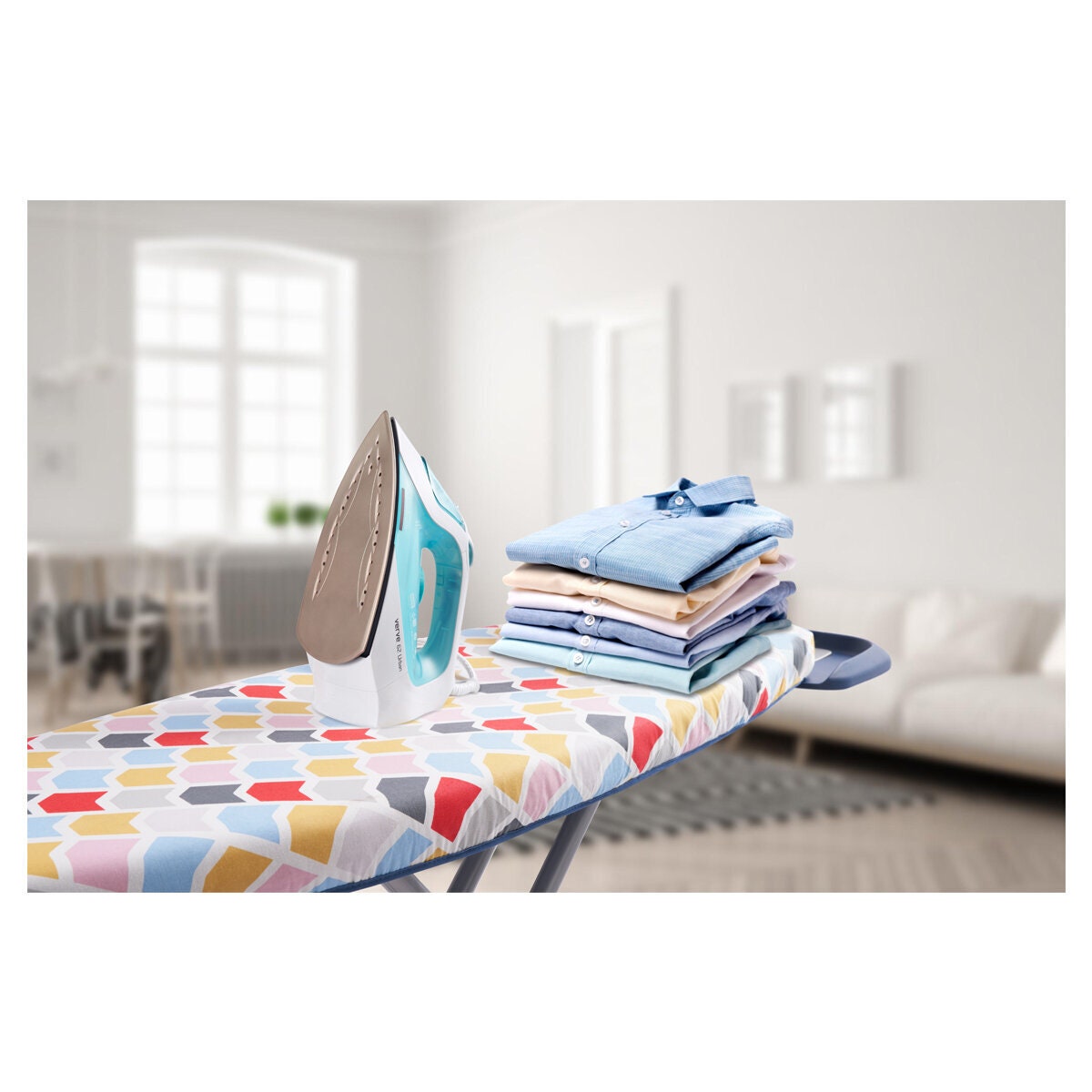 Sunbeam Couture Ironing Board - Retractable Iron Rest, Padded Cotton Cover, Adjustable Height - SB8400
