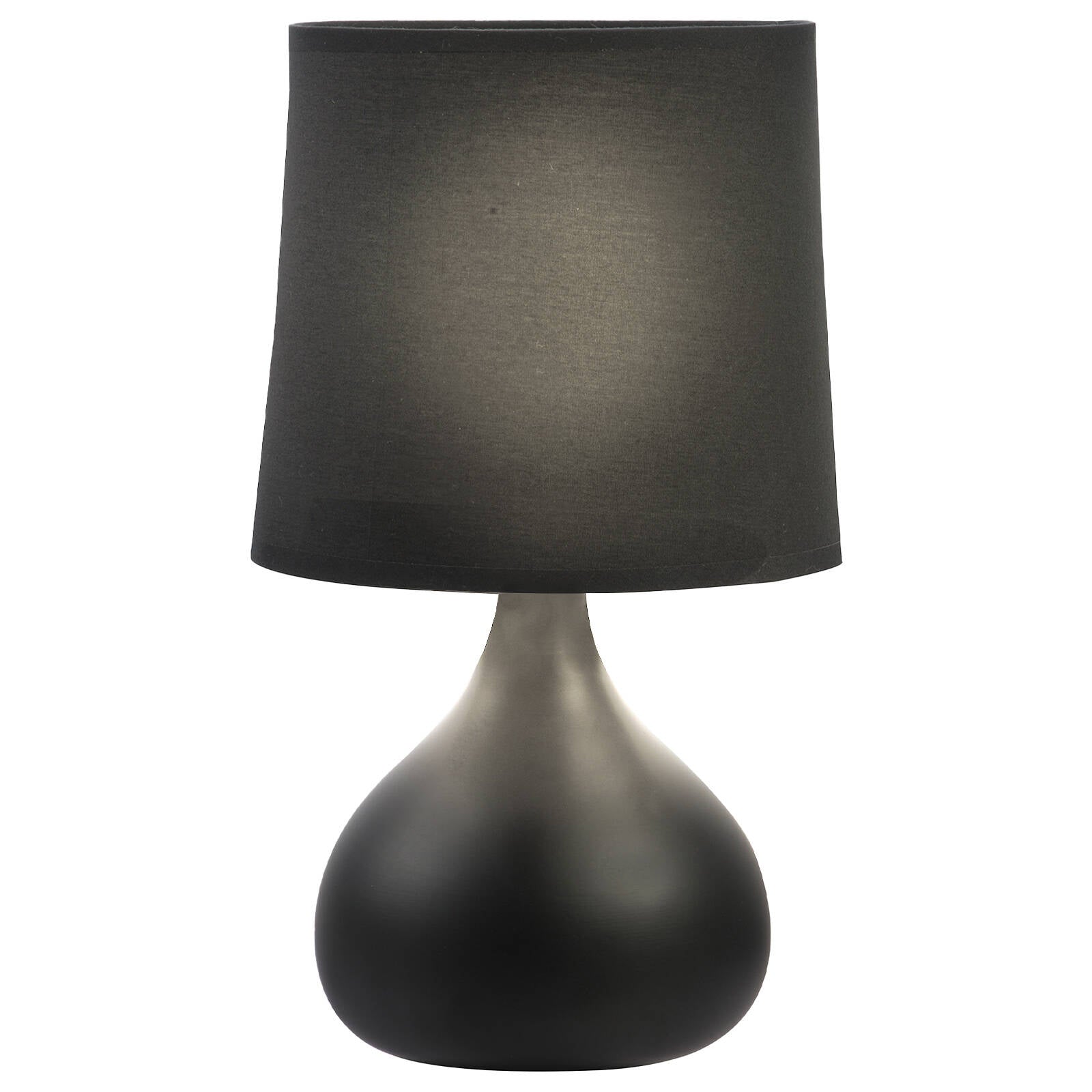 Verve Design Black Ceramic Dala Table Lamp - 40W E14 Drum Shade