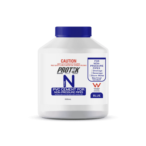 Protek 500ml Type N Blue PVC Cement for Non-Pressure Pipes