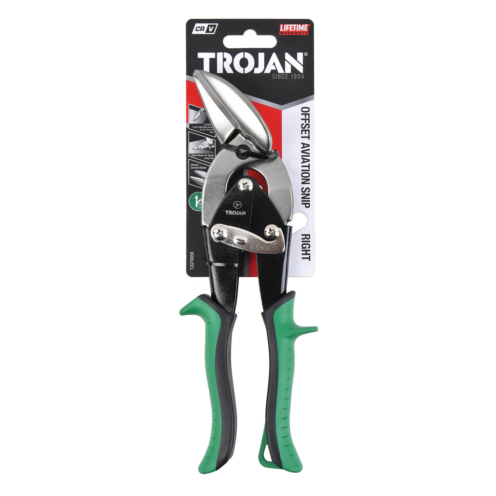 Trojan Offset Aviation Snip Right Cut for Sheet Metal