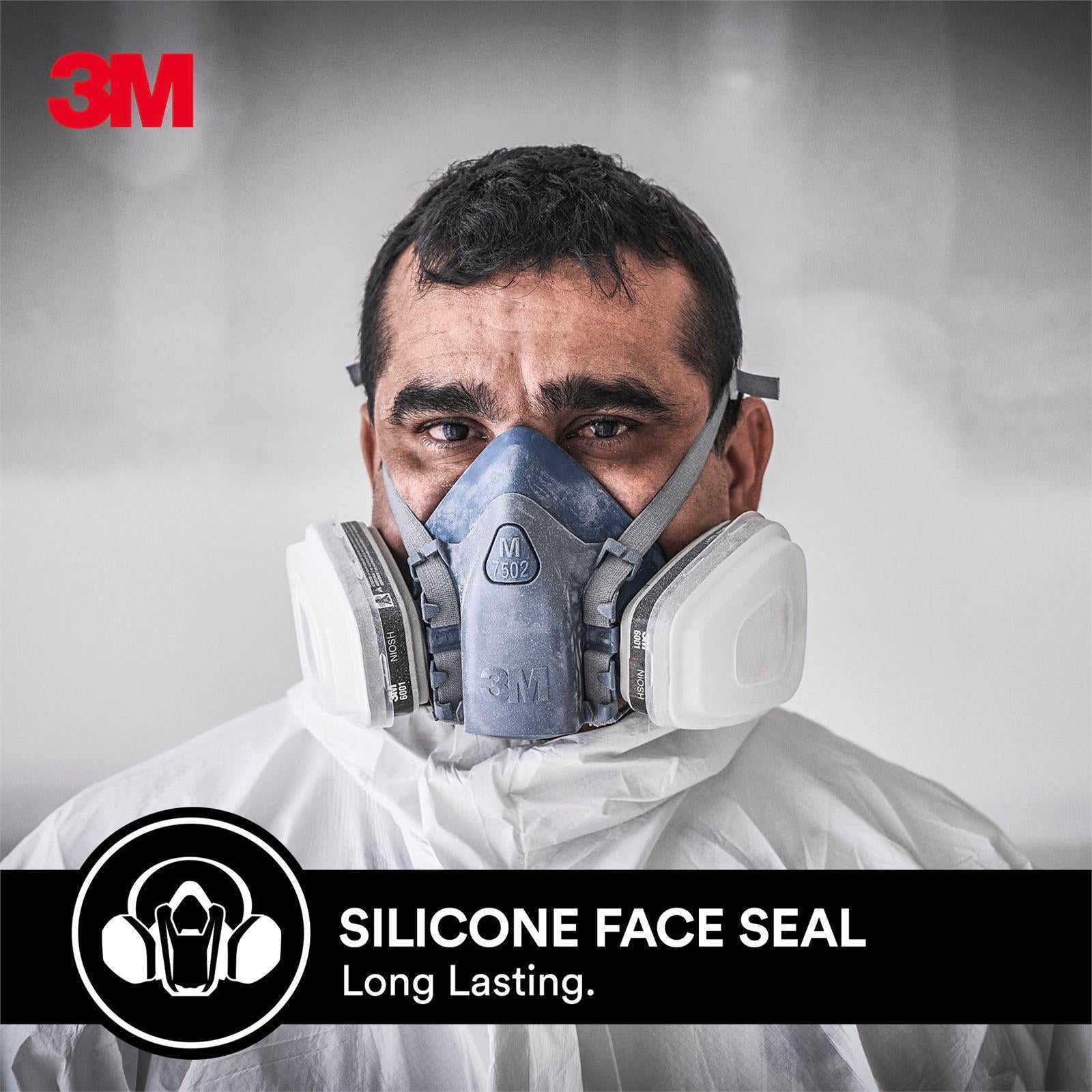 3M Professional Painters Reusable Respirator, Cool Flow Valve, Silicone Facepiece, Adjustable