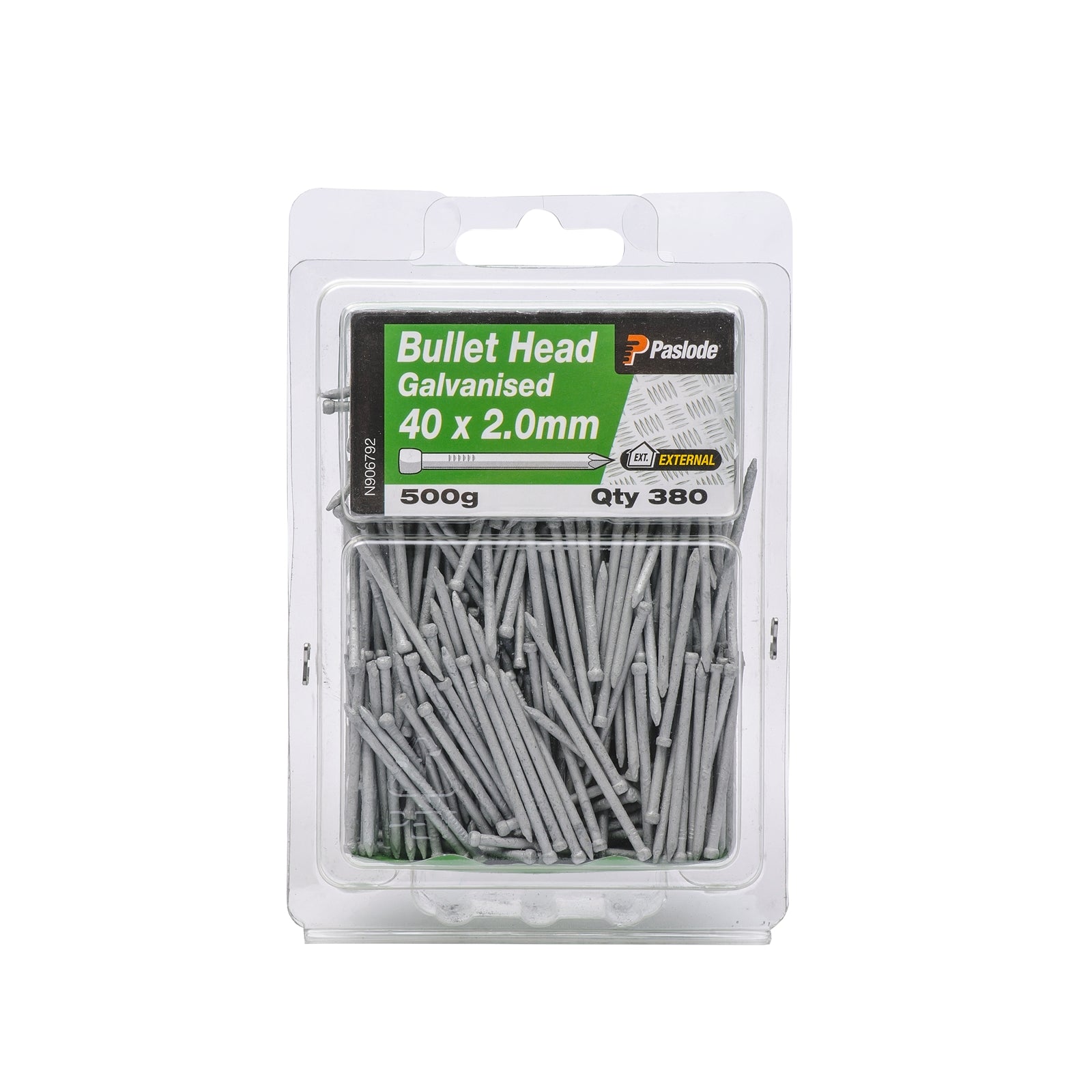 Paslode 40 x 2.0mm Galvanised Steel Bullet Head Nails - 500g 380 Pack