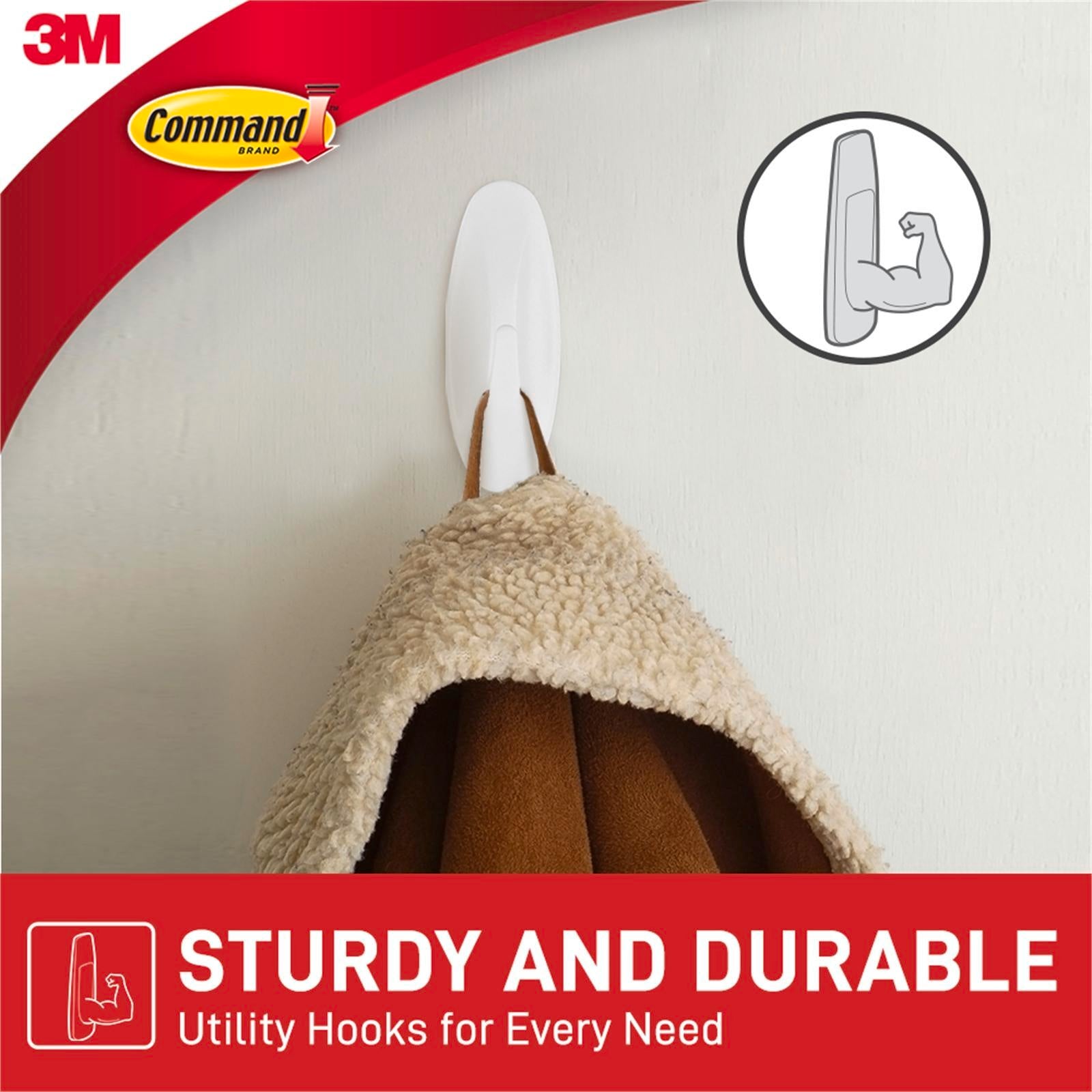 Command Small / Medium White Adhesive Designer Hooks Value Pack - 4 Pack