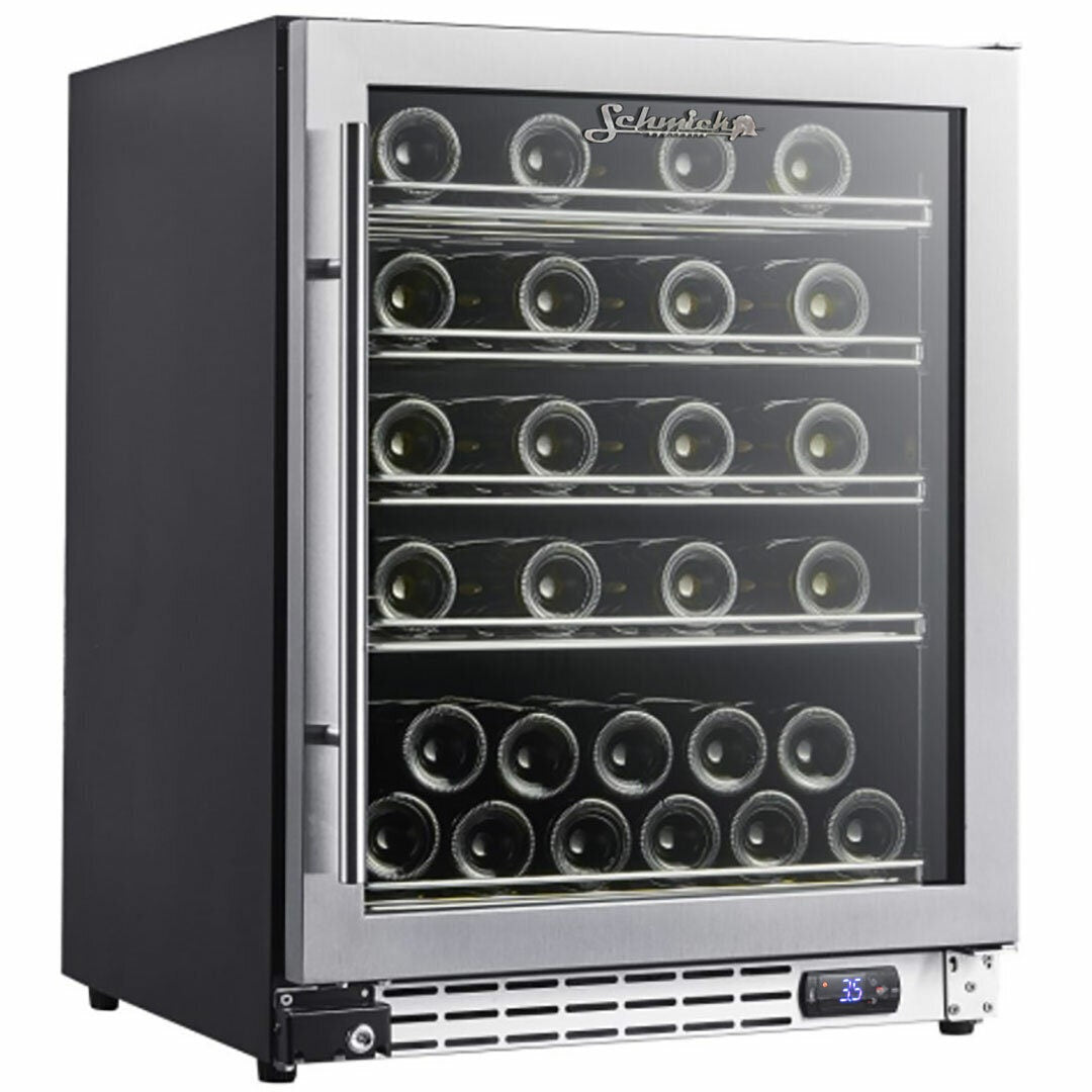 Schmick 44 Bottle Wine Storage Cabinet 132L - Stainless Steel, Triple Glazed Low E Glass - JC132W