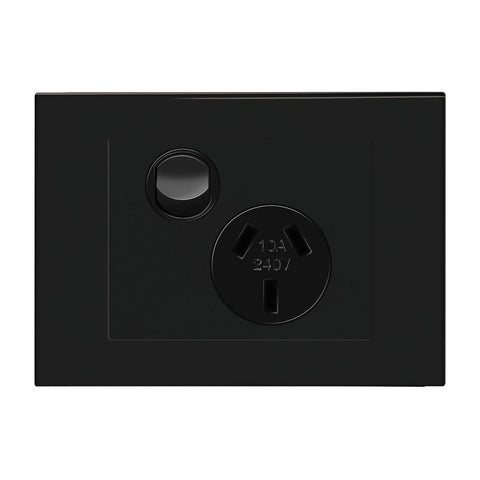 HPM Vivo Single Powerpoint 1 Gang 118mm x 85mm Grey - Easy Installation, Safe - SuperSaverAU - view 1