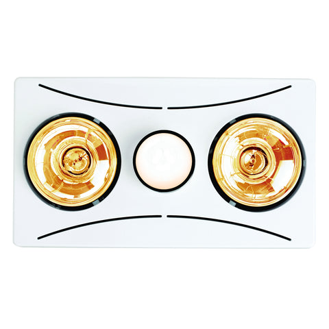 HPM 2 x 275W 3-in-1 LED Bathroom Heater - Exhaust Fan & Light, Ducted White BH2DWE