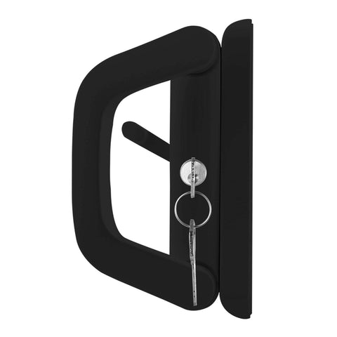 Ikonic Double Cylinder Keyed Sliding Door Lock, Black Metal