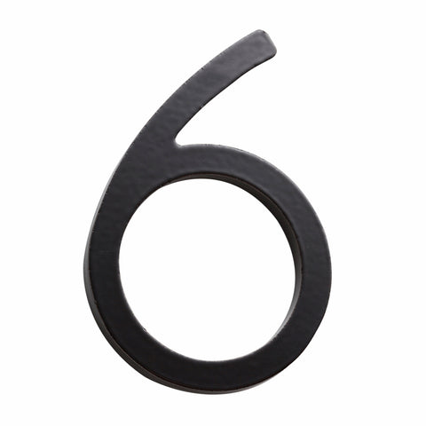 Sandleford Zone House Number 6 75mm Black Galvanised Steel, Powder Coated Weather Resistant