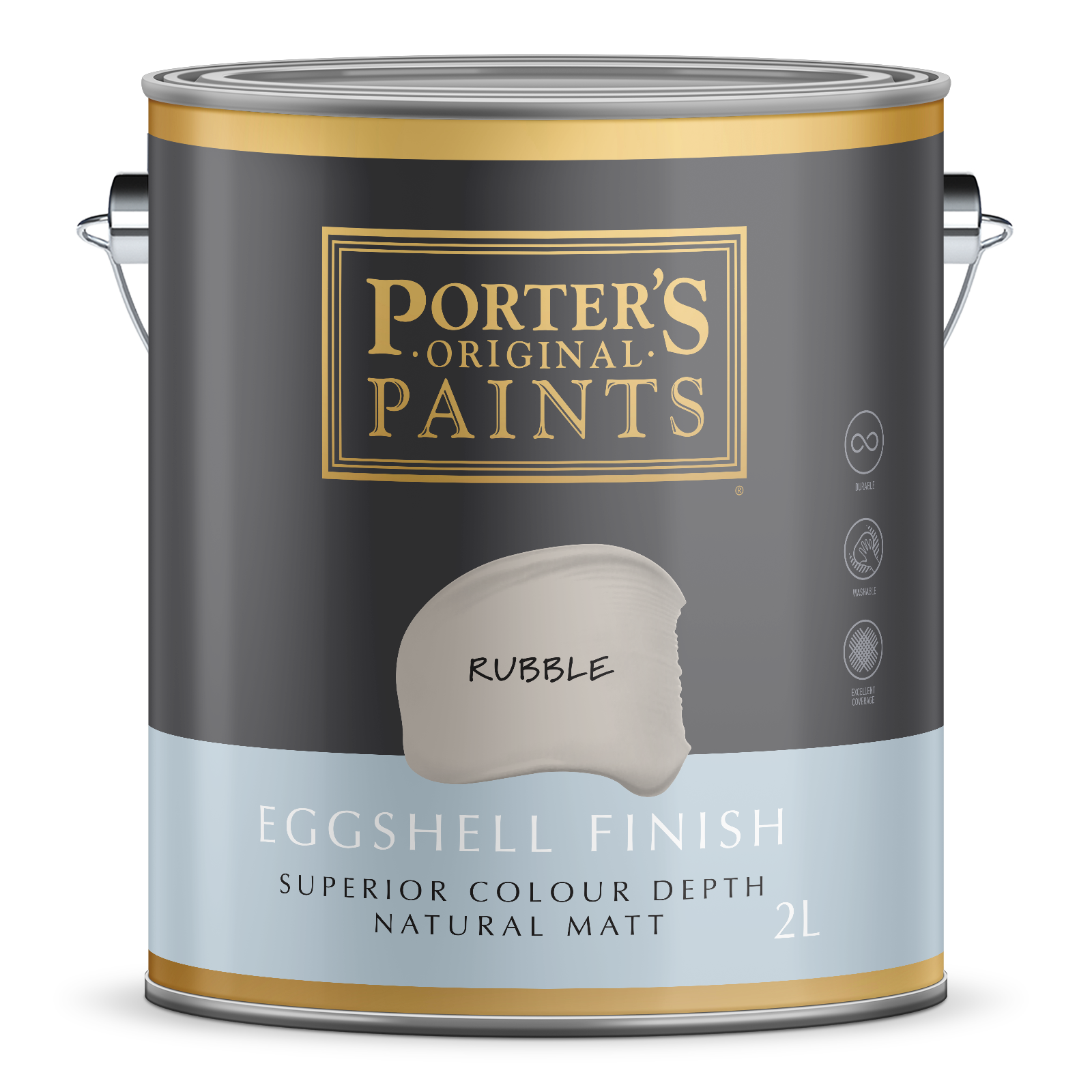 Porter's 2L Rubble Eggshell Washable Interior & Exterior Paint