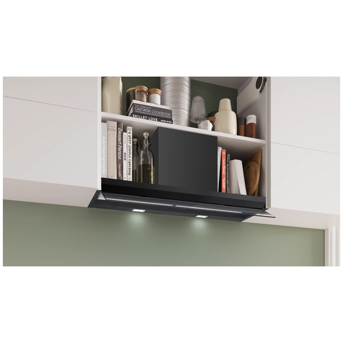 Bosch Series 8 90cm Integrated Rangehood - Matte Black - 851m³/h, 5 Fan Speeds, Smart - DBB98ET60A
