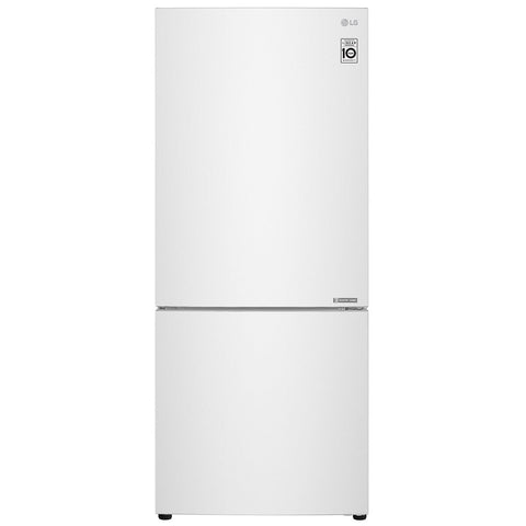 LG 420L Bottom Mount Fridge - White Doors, Door Cooling, 4.5 Star Energy Rating - GB-455WL