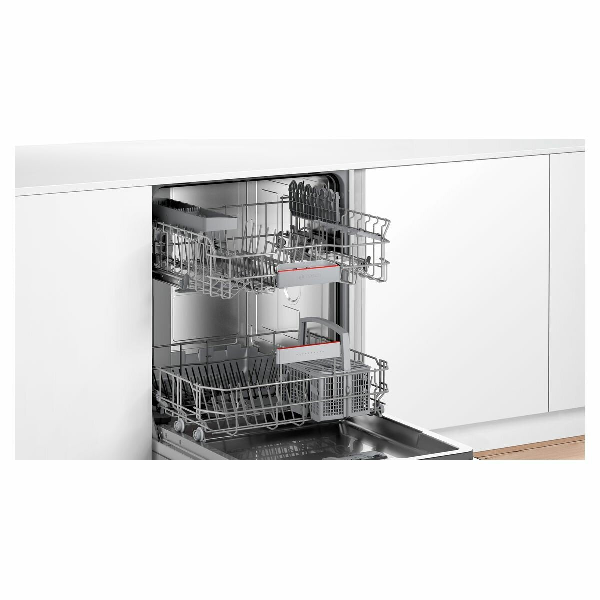 Bosch 60cm Series 4 Built Under Dishwasher - 14 Place Settings, Stainless Steel, Home Connect - SMU4HTS01A