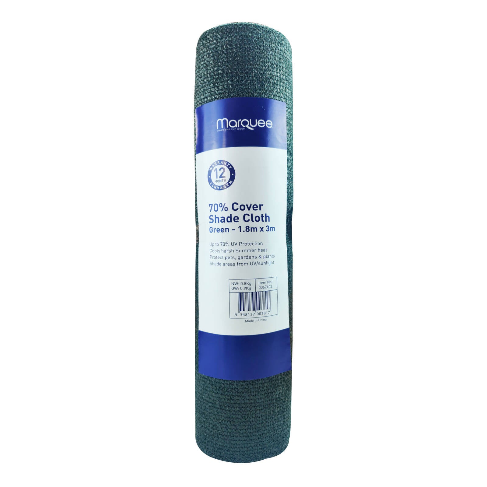 Marquee 1.83 x 3m Green 70% UV Block HDPE Shade Cloth