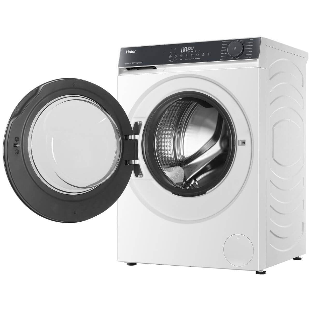 Haier 8.5kg Front Loader - White, Express 15 Cycle, Steam Refresh, 5 Star Energy - HWF85KW1