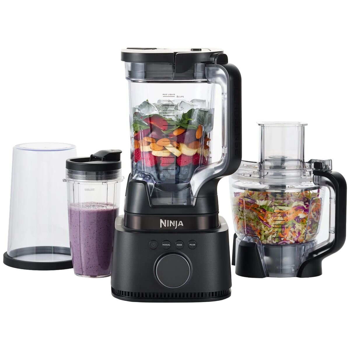 Ninja Stealth IQ Kitchen System Blender and Food Processor - 800W, Auto-iQ Programs, Black - QX401