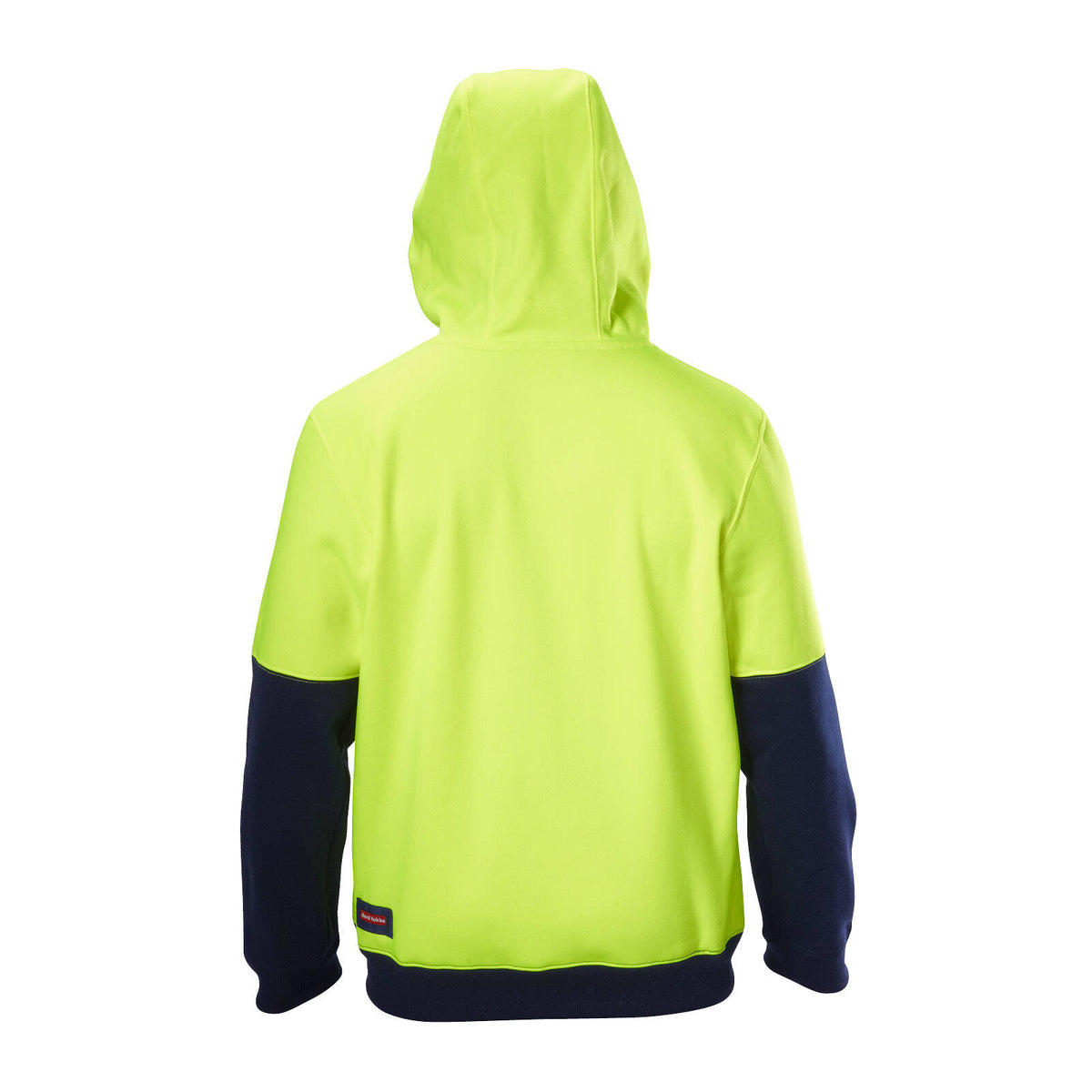 Hard Yakka Foundations Hi Vis Brushed Fleece Hoodie Yellow/Navy Men's 320gsm Size 2XL