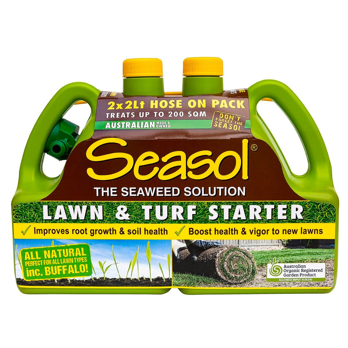 Seasol Lawn and Turf Starter Twin Pack - 2 x 2L - Brown - 4L - SuperSaverAU - view 1