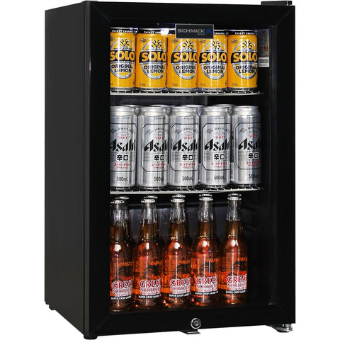 Schmick 70L Double Glazed Glass Door Beverage Centre - Black, Reversible Door - HUS-SC70-B