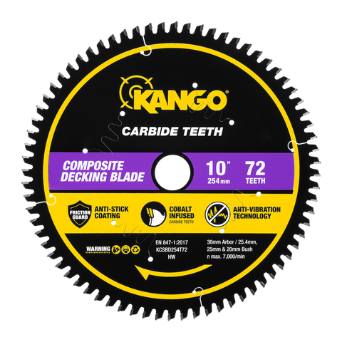 Kango 254mm 72T Composite Decking Mitre Saw Blade - Precision Cuts - Durable - SuperSaverAU - view 1