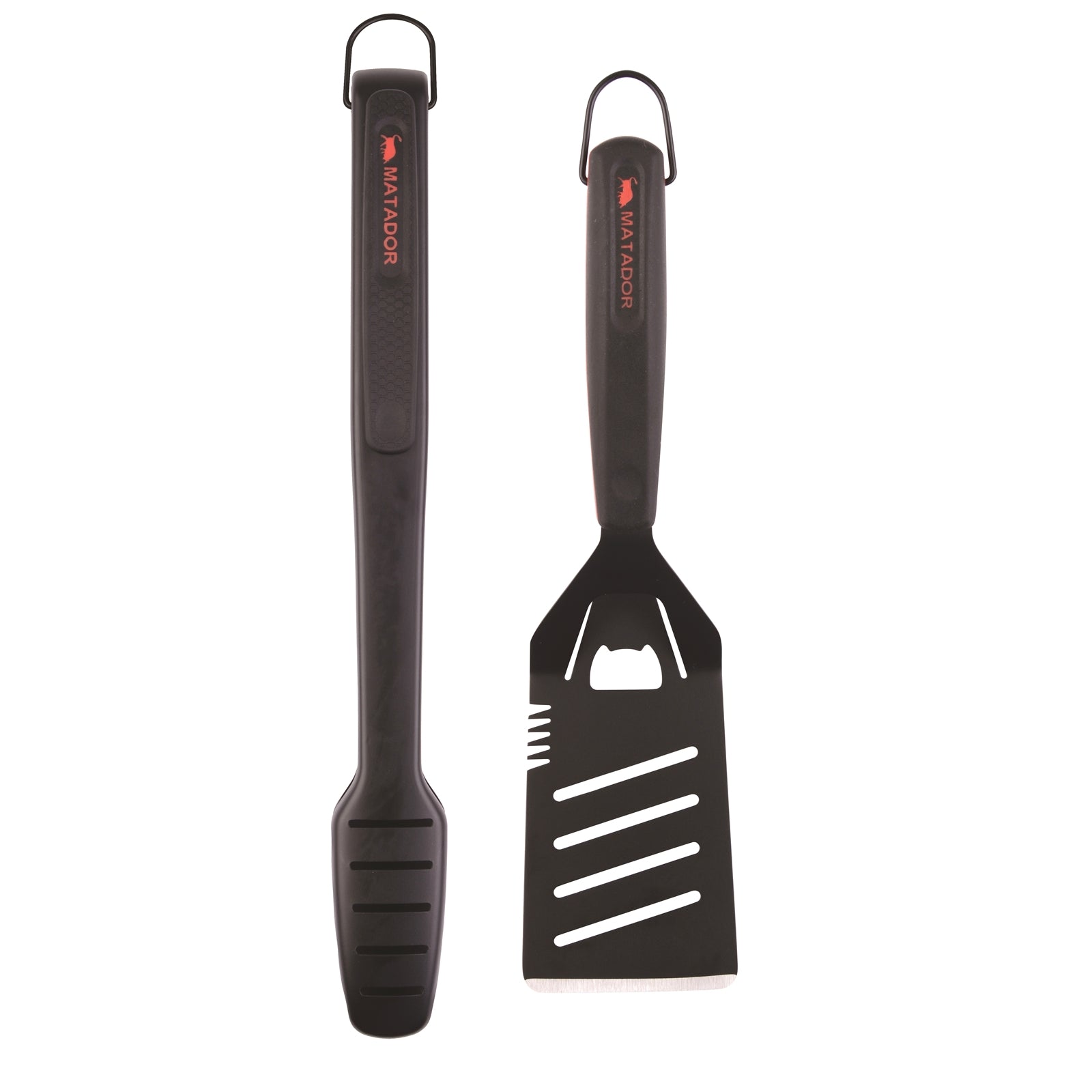 Matador Black Non-Stick BBQ Tool Set - 2 Piece Stainless Steel Tongs & Spatula