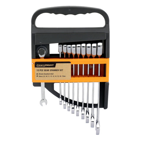 Craftright 10 Piece Metric Gear Spanner Set 40CR Steel