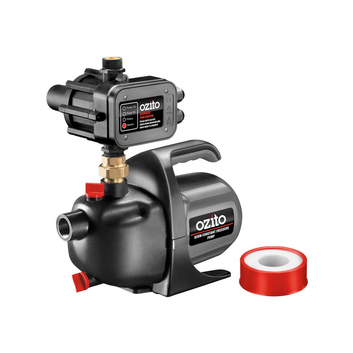 Ozito 800W Constant Pressure Pump Self-Priming IPX4 240V CPPAS-800
