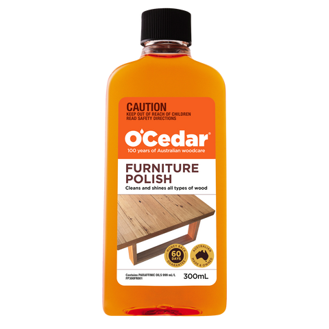 O'Cedar Furniture Polish 300ml - Silicone-Free Timber Care, Nourishes & Conceals Scratches