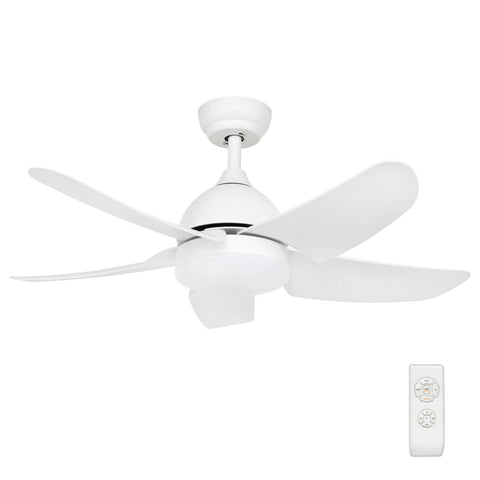 Brilliant Lighting 100cm Matt White Bellis AC Ceiling Fan with LED Light and Remote