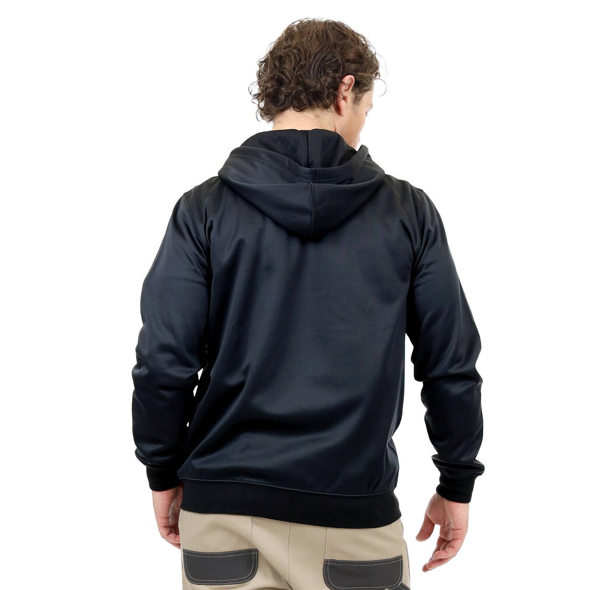Craftright Black Zip Thru Hoodie - Men's XL, 100% Polyester Fleece