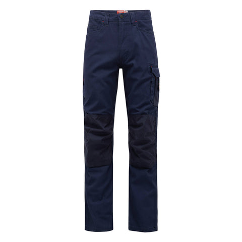 Hard Yakka Men's Legends Cotton Cargo Pants Navy, Size 82R, 340gsm 100% Cotton, Triple Stitched