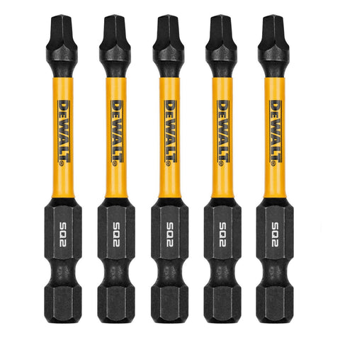 DeWALT FLEXTORQ 57mm SQ2 Impact Screwdriver Bit 5 Pack DWAF2SQ2IR5