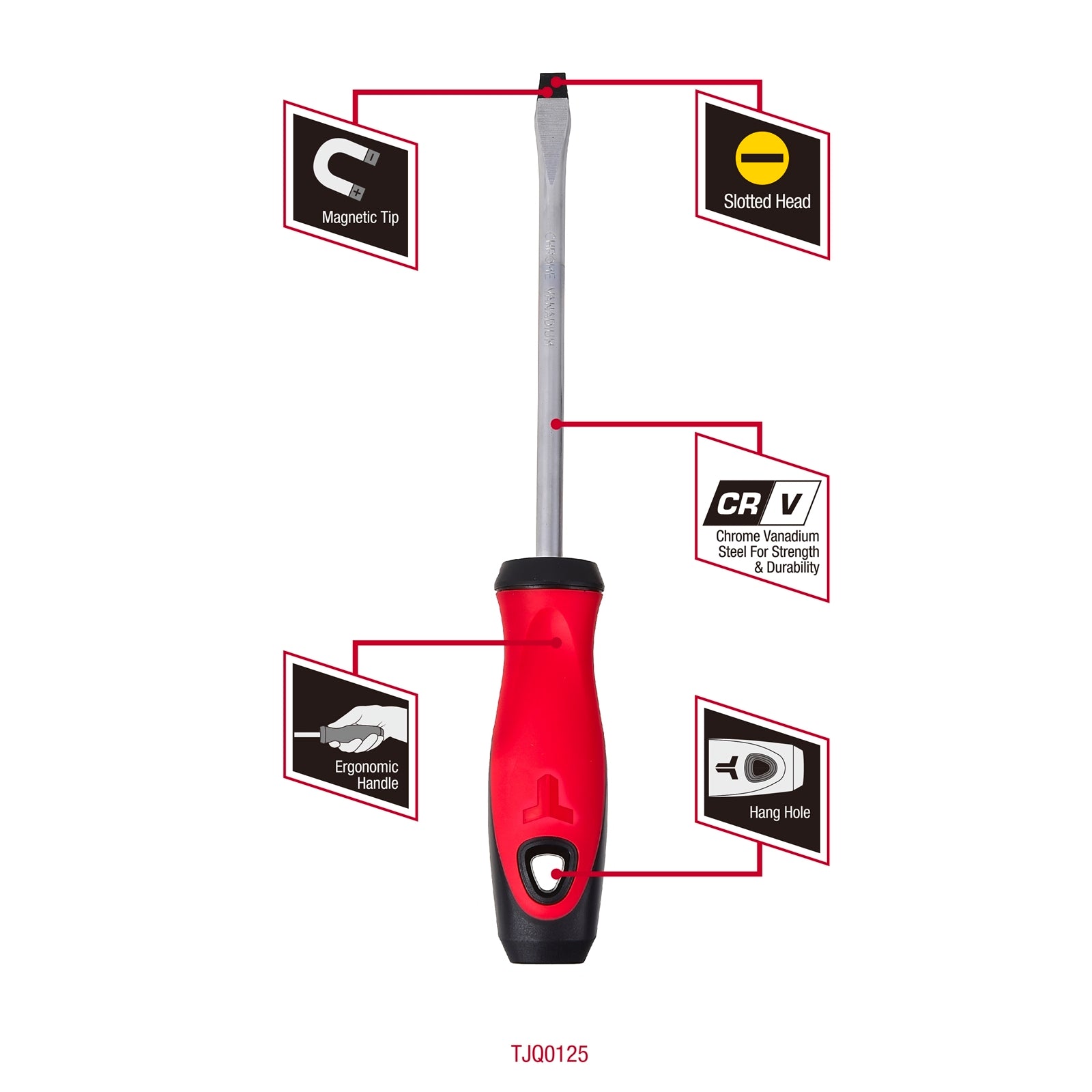 Trojan 150 x 8mm Slotted Screwdriver, CRV Shaft