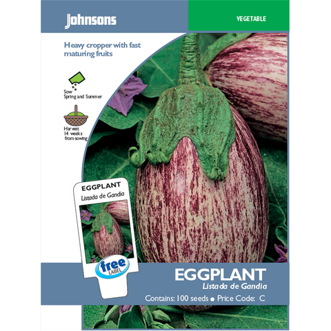 Johnsons Listada Eggplant Seeds - 20cm - Seeds - Heirloom Variety - SuperSaverAU - view 1