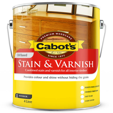 Cabot's Satin Tint Base Oil Based Stain & Varnish 4L - Tintable Clear Interior Timber Finish