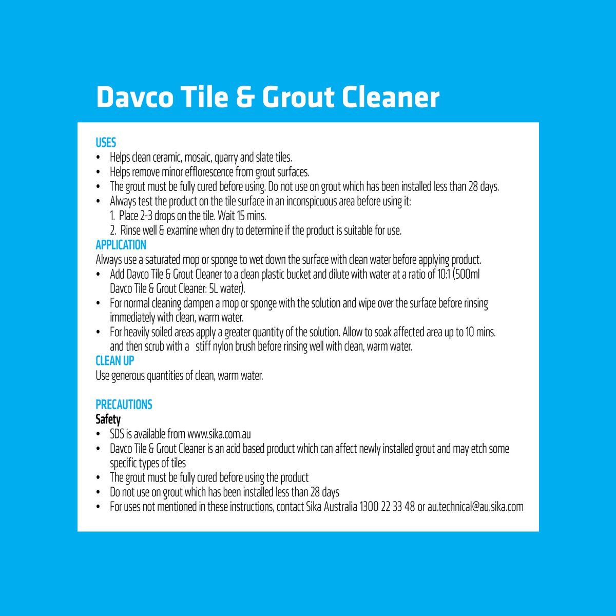 Davco 1L Concentrated Tile and Grout Cleaner