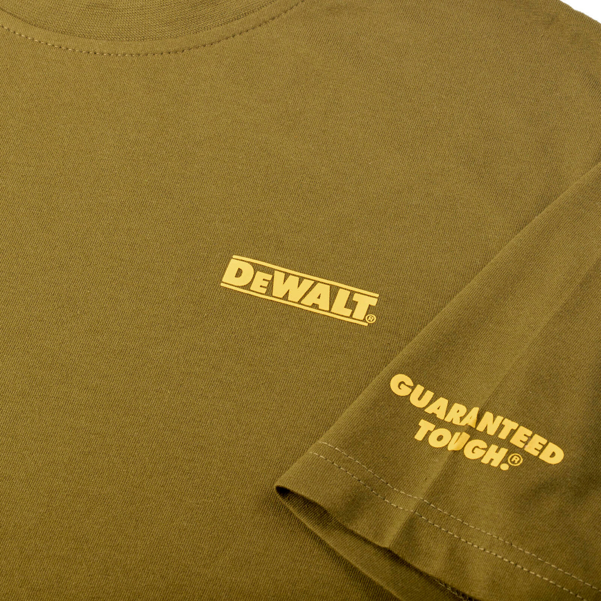 DEWALT Olive Typhoon Crew Neck Shirt - Men's Size M, Cotton Polyester