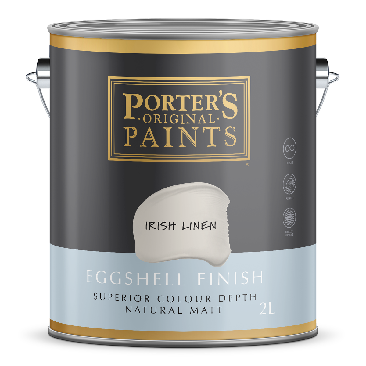 Porter's 2L Irish Linen Eggshell Washable Interior & Exterior Paint