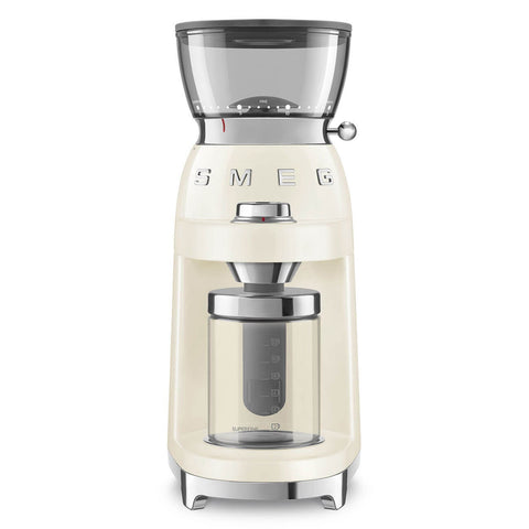 Smeg 50's retro style coffee grinder - cream - 240g bean hopper - 50 grinding steps - CGF03CRAU