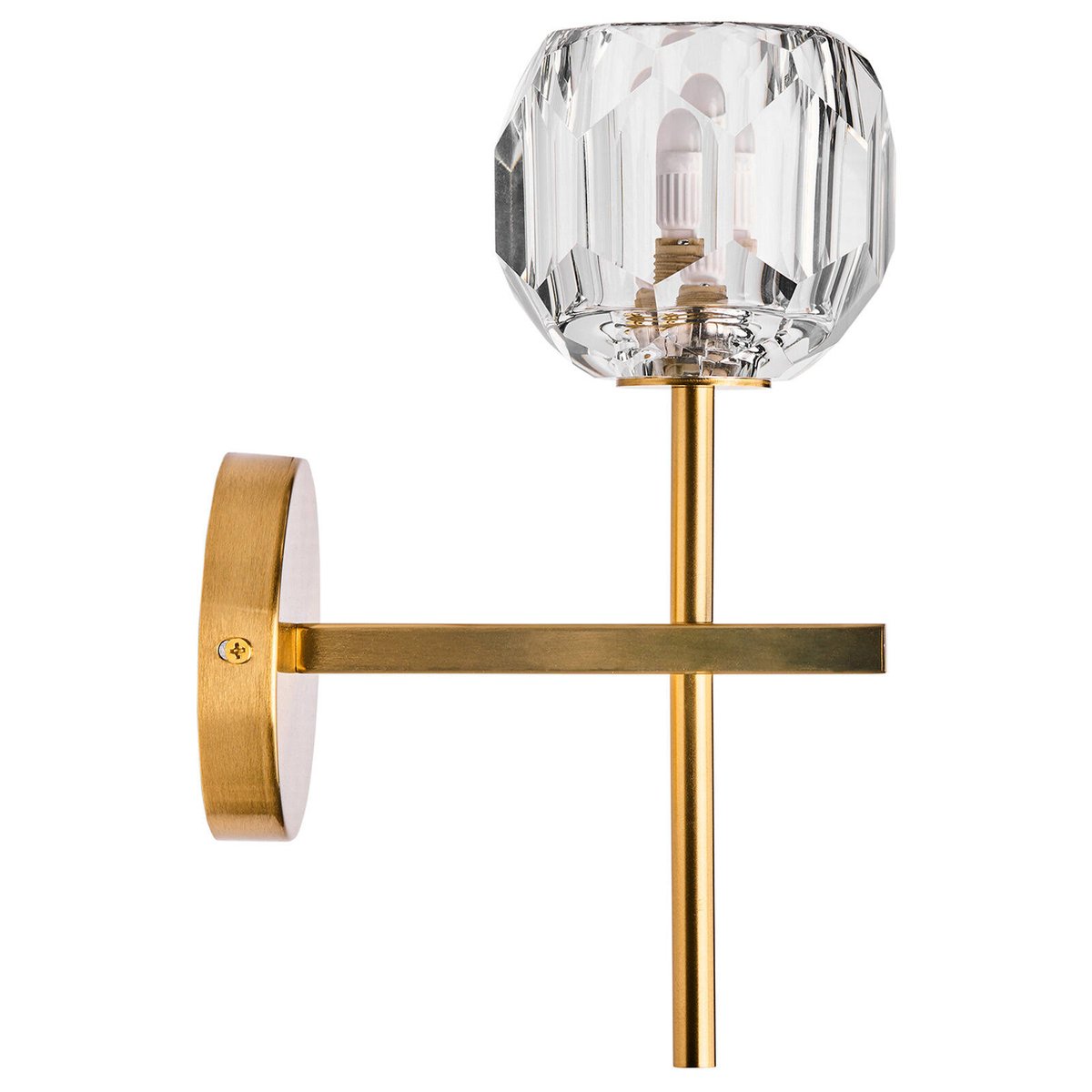Brilliant Celeste 27.5cm Cut Glass and Satin Brass Vanity Light Indoor 22439/12