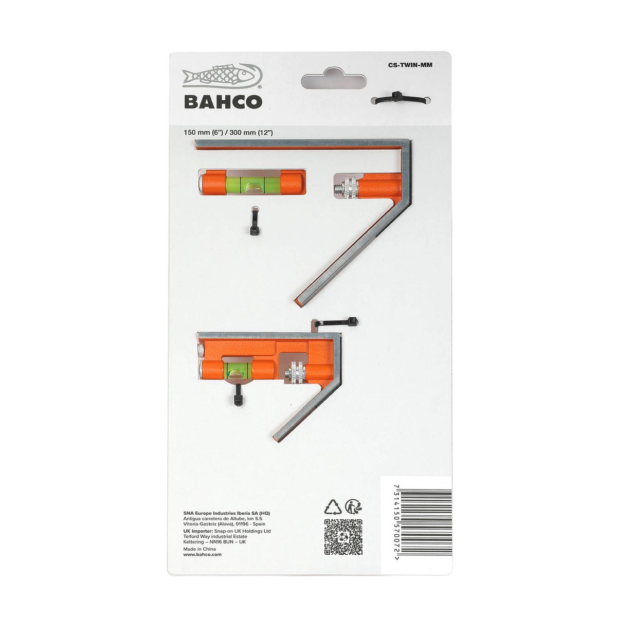 Bahco Sliding Combination Squares Twin Pack - 150mm & 300mm - Accurate Marking - SuperSaverAU - view 3