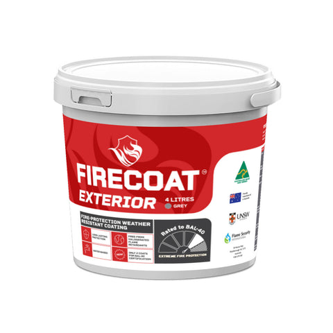 Firecoat 4L Grey Exterior Fire-Retardant Undercoat UV Resistant Waterproof