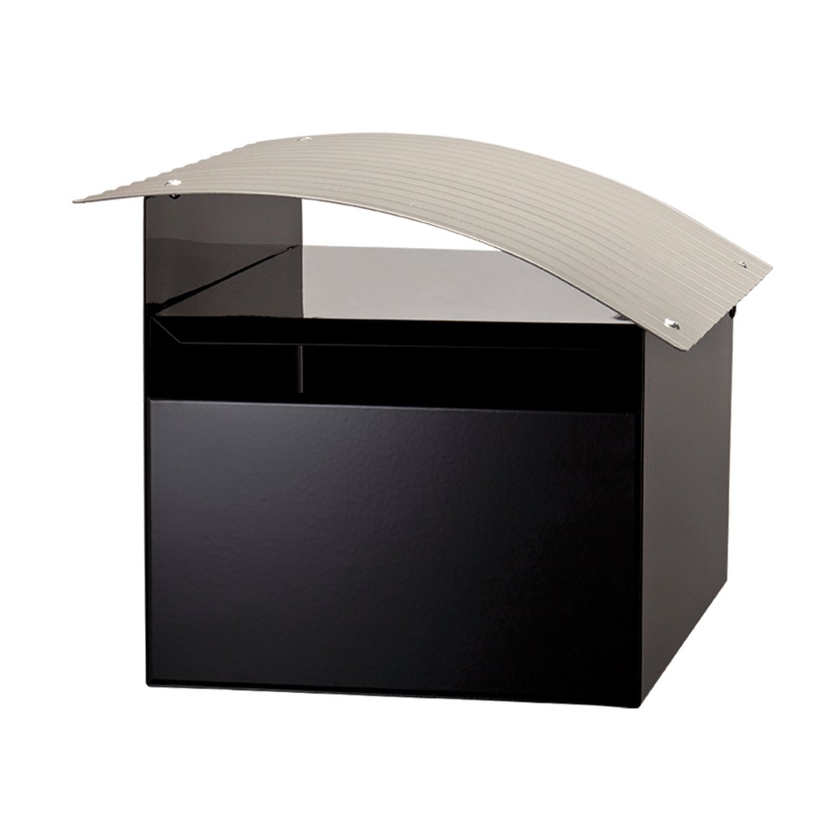 Sandleford Ripple Letterbox Black & Silver Galvanised Steel Lockable
