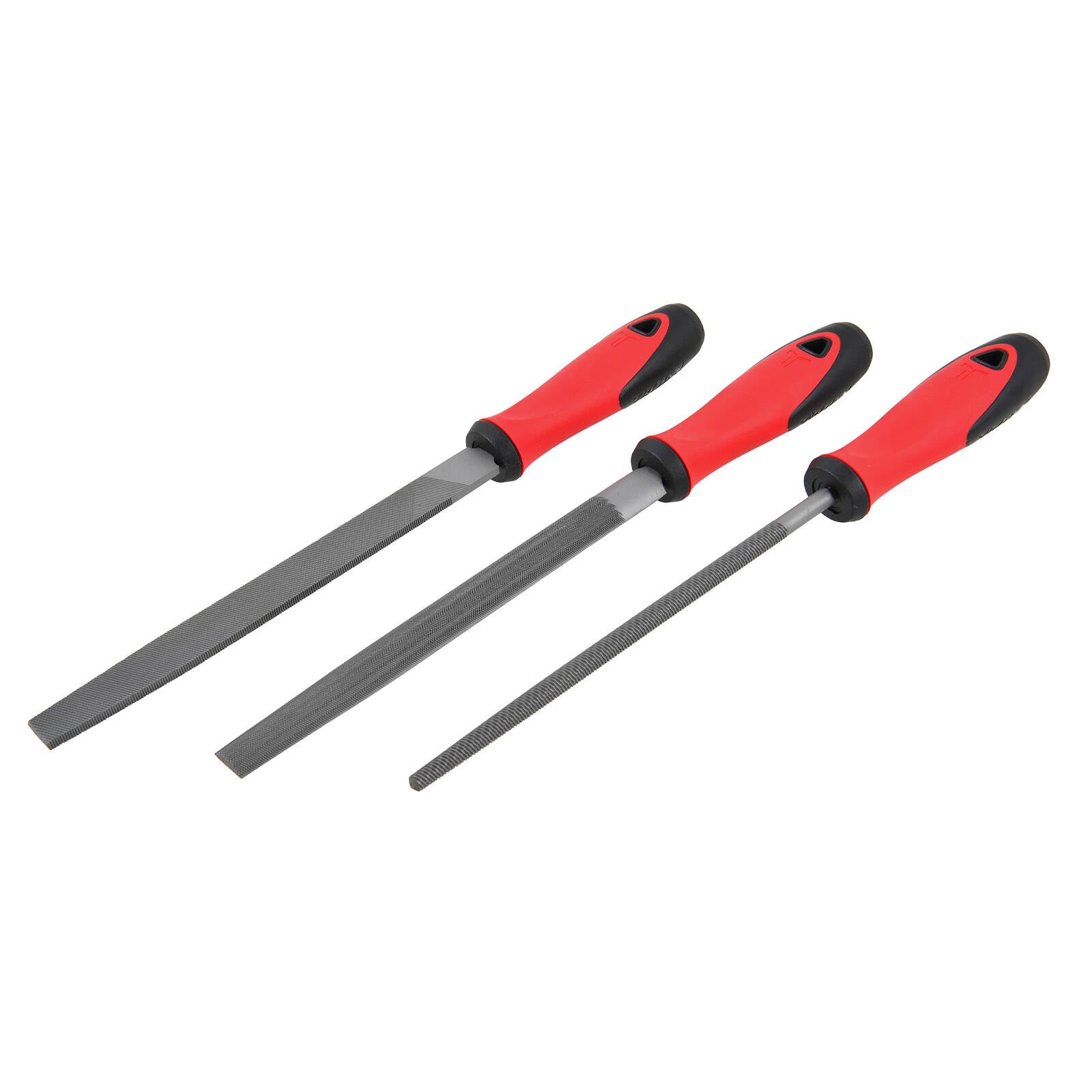 Trojan 3 Piece File Set 200mm Flat, Half Round and Round in Hardened Steel