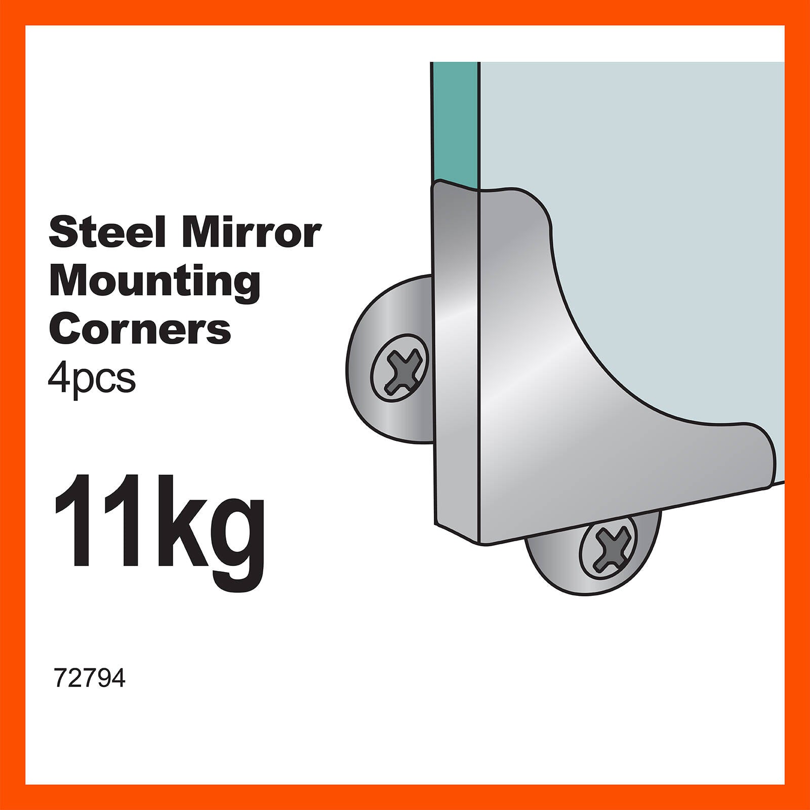 Everhang 11kg Mirror Mounting Corner Set, Steel
